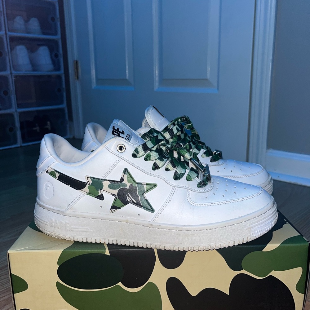 Bape Kids Camo Star White Sneakers